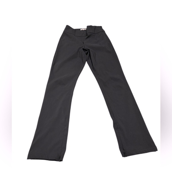 Good American Black Pull-On Pants Size 2 Lined Stretch Zipper Hem Slim Fit - Picture 1 of 3